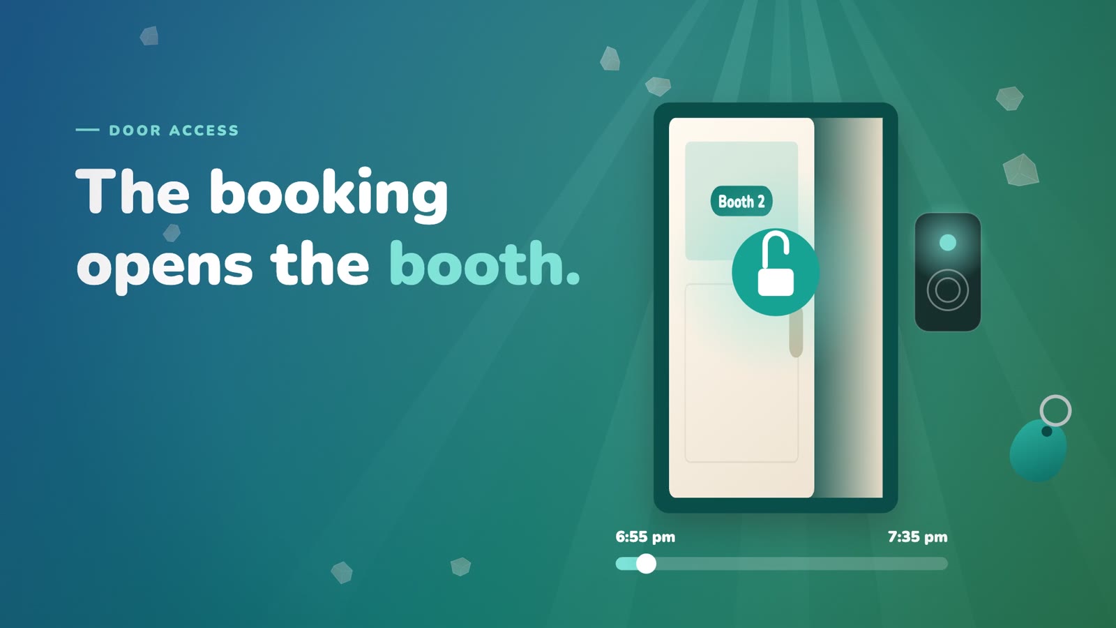 Fob opens the booth for the booked time