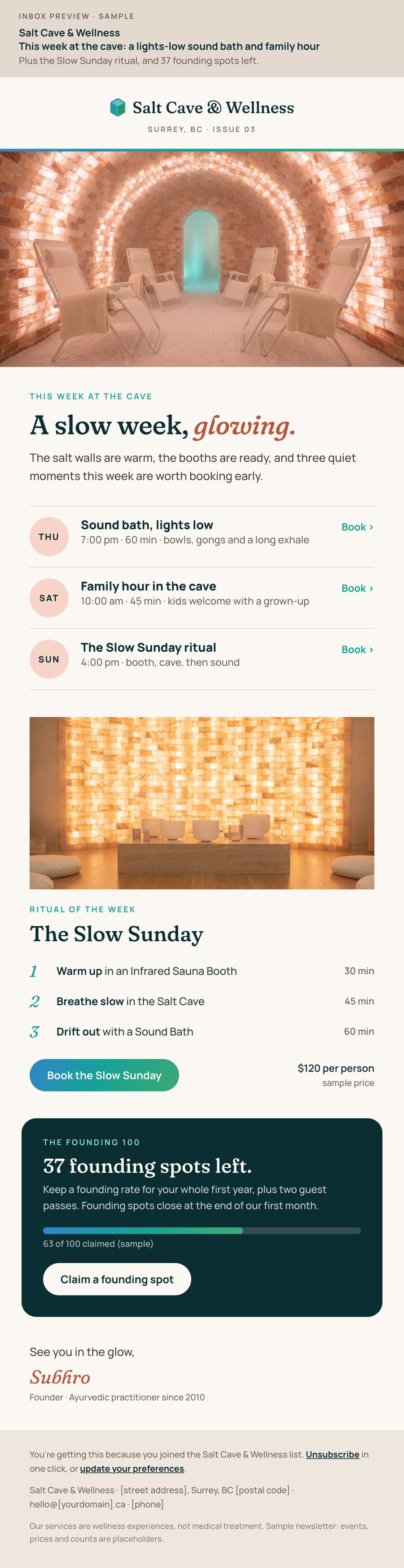 Weekly newsletter